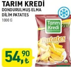 TARIM KREDİ DONDURULMUŞ ELMA DİLİM PATATES 1000 G